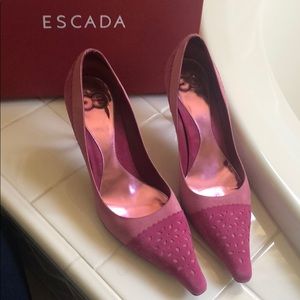 Escada Suede Two-Toned, Baby Pink/Hot Pink Pumps